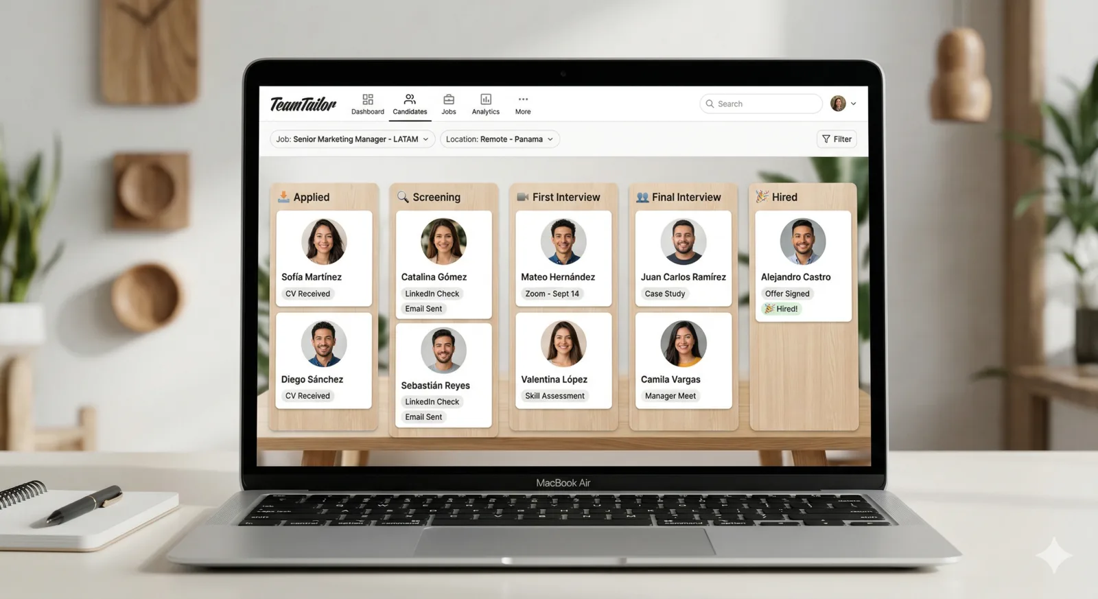 Latino Legends candidate pipeline view
